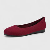 Mocassins tissés femme confort semelle plate - Bordeaux