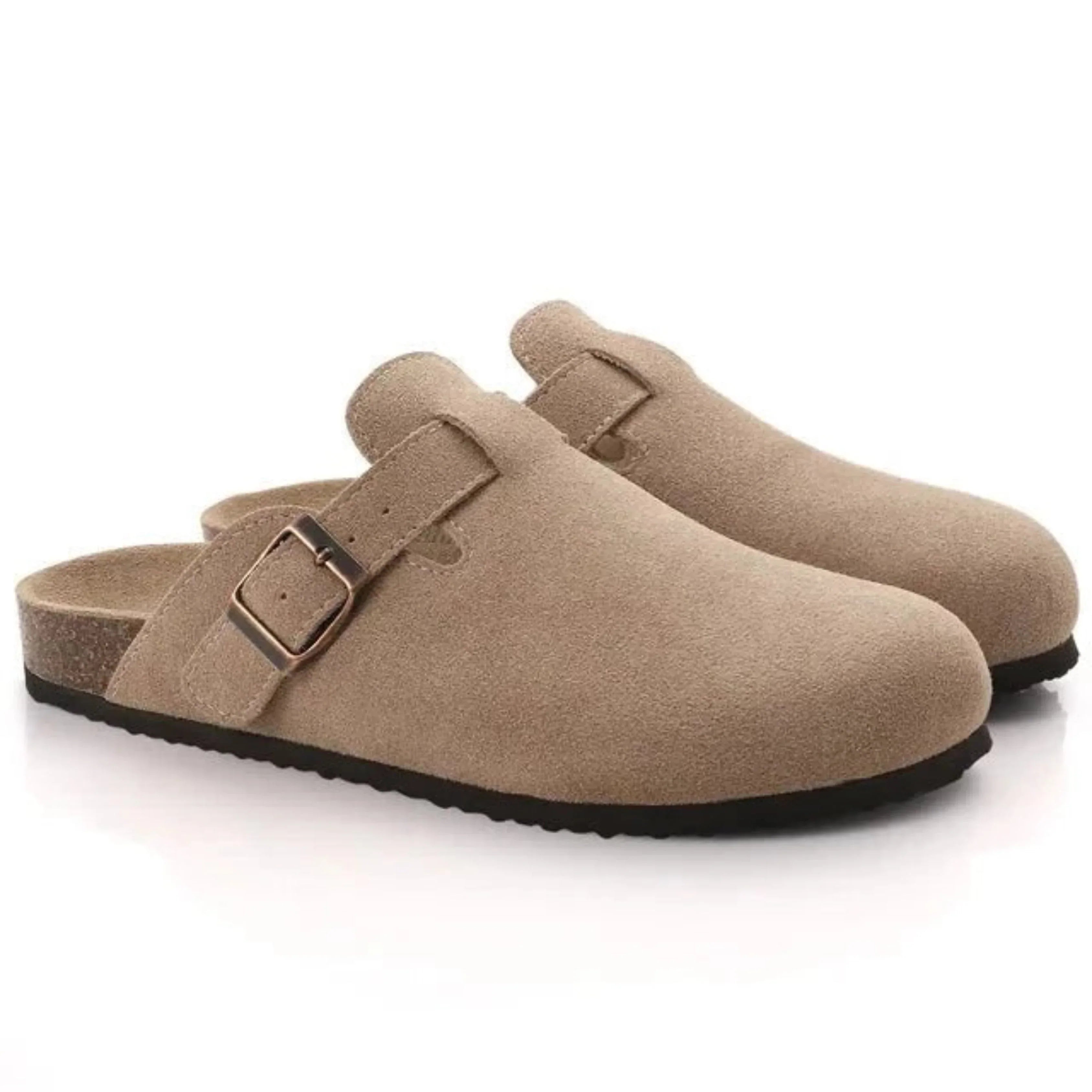Mules Confort Homme Semelle Robuste - Beige