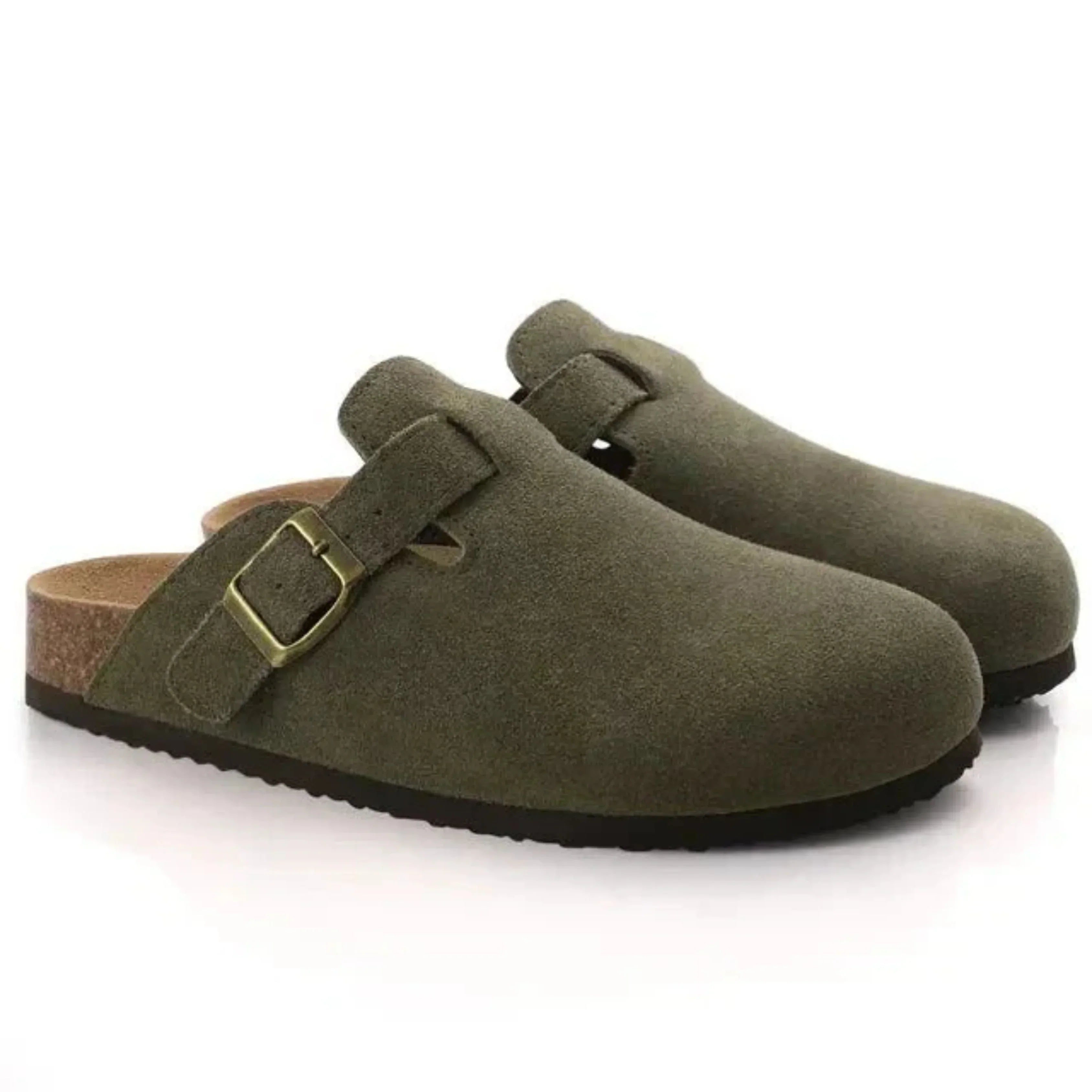Mules Confort Homme Semelle Robuste - Vert