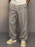 Pantalon Chino Homme Taille Réglable Pli Avant - Gris Clair