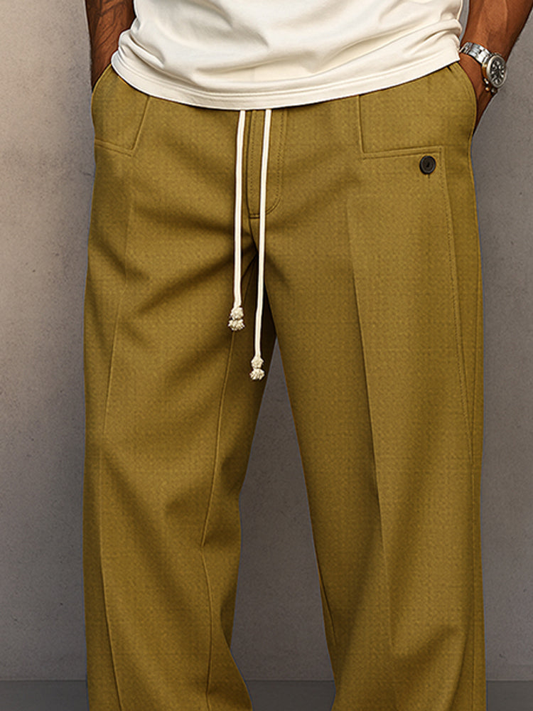 Pantalon Chino Homme Taille Réglable Pli Avant