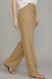 Pantalon large taille élastique cordon femme
