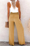 Pantalon Taille Haute Femme Ceinture Smockée