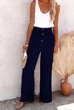 Pantalon Taille Haute Femme Ceinture Smockée