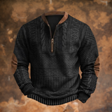 Polo Homme Coupe Moderne en Coton Automne - Noir
