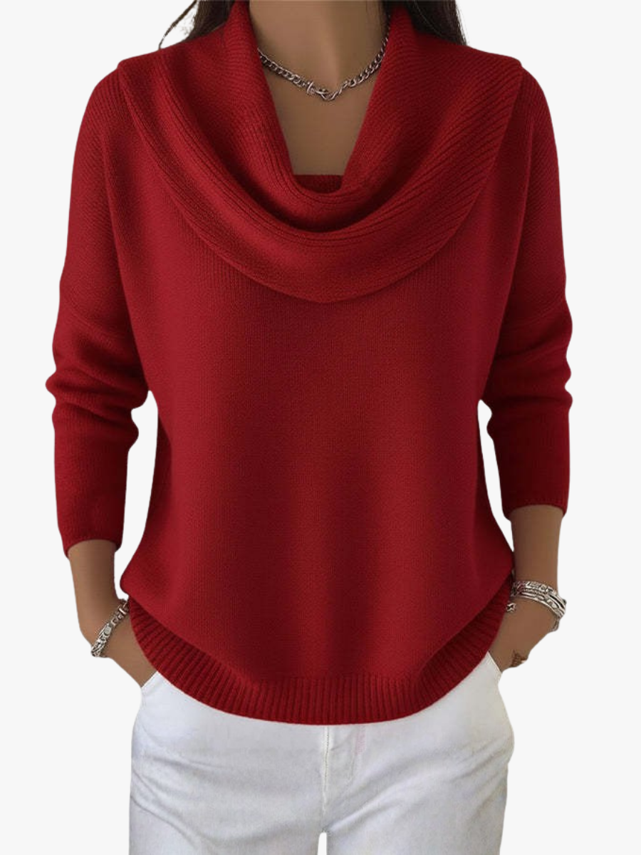 Pull Col Élégant Femme en Coton