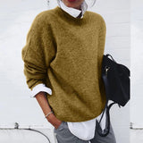 Pull col rond manches longues extensible coupe regular