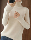 Pull col roulé en cachemire femme
