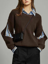 Pull côtelé cutout femme colorblock