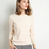 Pull en cachemire col rond manches longues