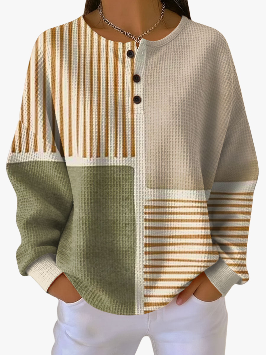Pull en maille gaufre épaisse femme, manches longues, intérieur brossé