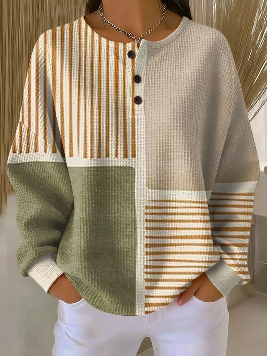 Pull en maille gaufre épaisse femme, manches longues, intérieur brossé