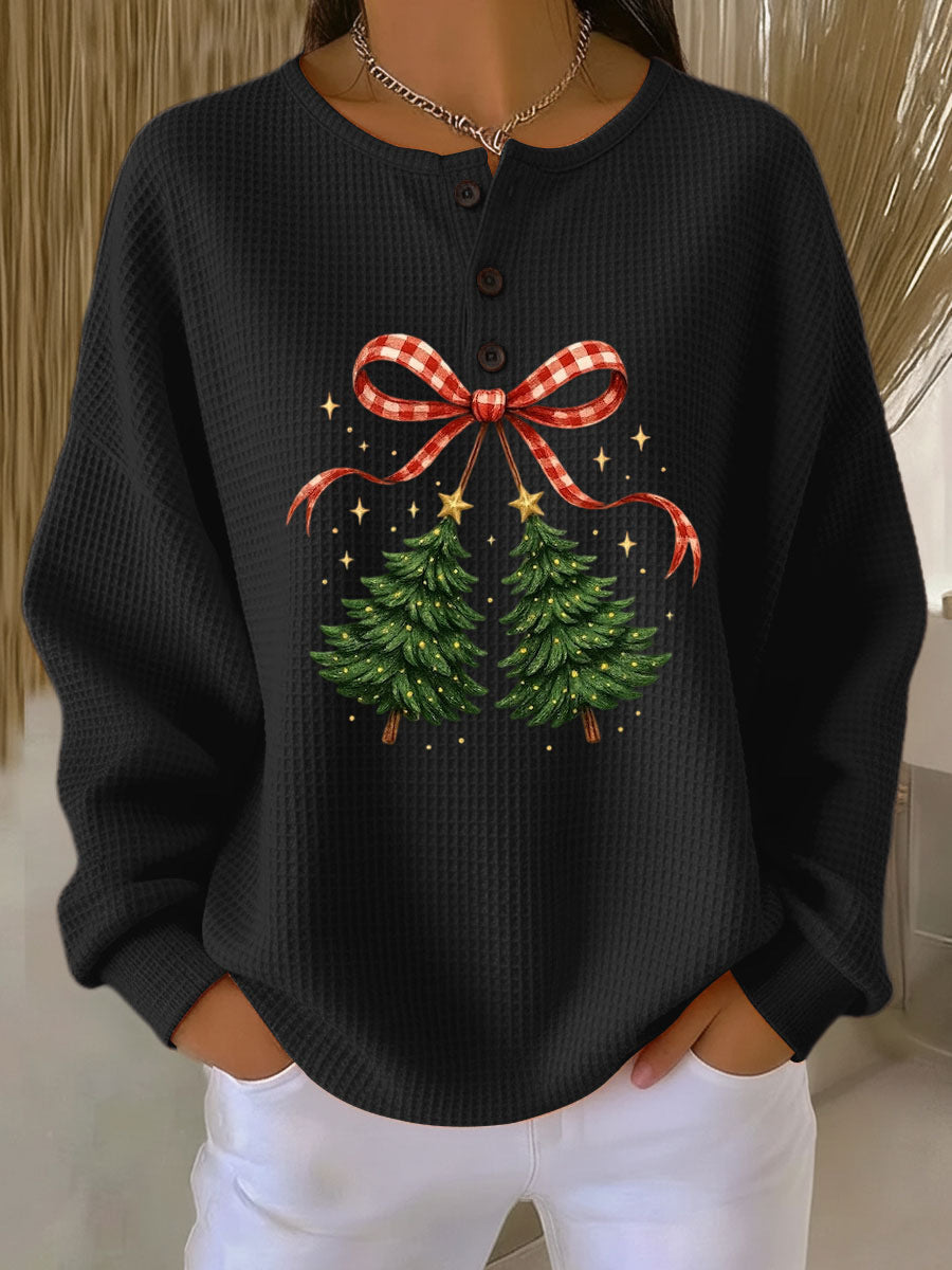Pull en maille gaufre épaisse femme, manches longues, intérieur brossé