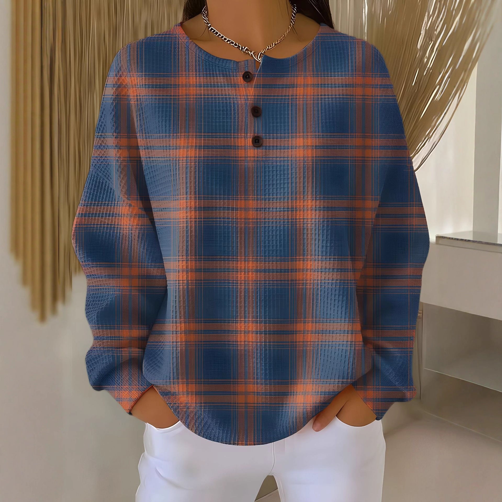 Pull en maille gaufre épaisse femme, manches longues, intérieur brossé