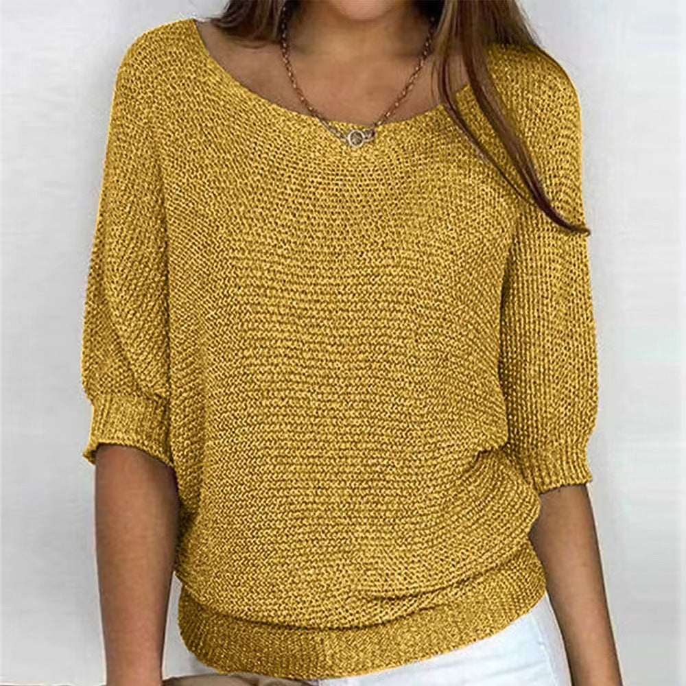 Pull Femme Léger Maille Douce Col Rond