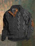 Pull maille motif chaud hiver - Gris