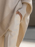 Pull oversize femme en laine col rond