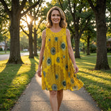 Robe Ample Sans Manches Femme Imprimée Dentelle