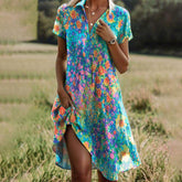 Robe boho chic fluide été femme imprimée légère