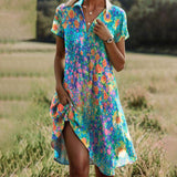 Robe boho chic fluide été femme imprimée légère