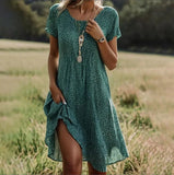 Robe boho chic fluide été femme imprimée légère