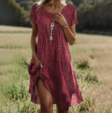 Robe boho chic fluide été femme imprimée légère