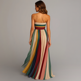 Robe Bustier Longue Plissée Femme Été