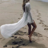 Robe Maxi Dos Nu Manches Longues Femme