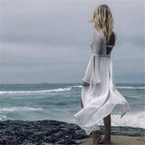 Robe Maxi Dos Nu Manches Longues Femme