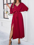 Robe maxi été femme col V coupe ample