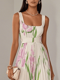 Robe Maxi Plissée Fleurie Femme