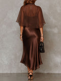 Robe Midi Femme Mousseline Doublée