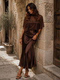 Robe Midi Femme Mousseline Doublée