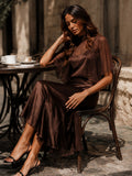 Robe Midi Femme Mousseline Doublée