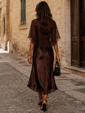 Robe Midi Femme Mousseline Doublée