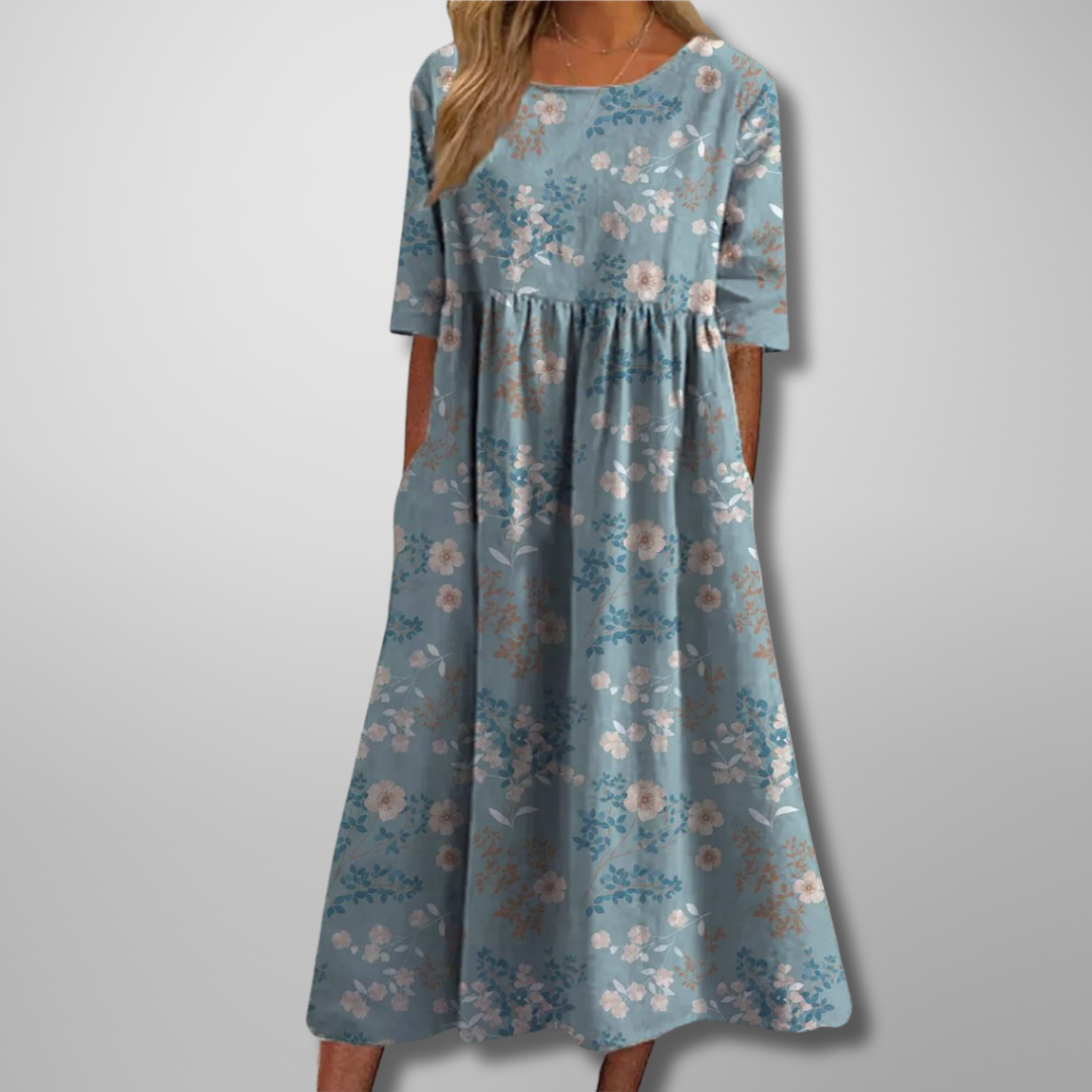 Robe Midi Fleurie Femme Coupe Ample
