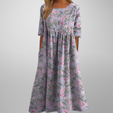 Robe Midi Fleurie Femme Coupe Ample