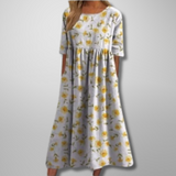 Robe Midi Fleurie Femme Coupe Ample