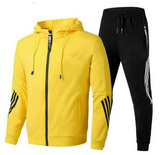Survêtement sport homme à capuche zippé - Jaune