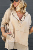 Sweat à Capuche Henley Oversize Femme
