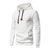 Sweat à capuche homme avec poche kangourou et poignets côtelés - Blanc