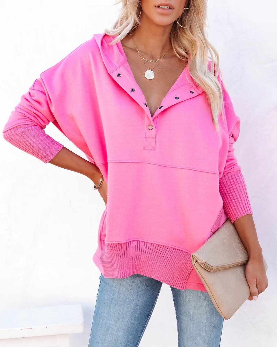 Sweat à capuche oversize femme manches longues
