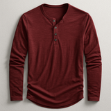T-shirt Henley Homme Manches Longues en Coton