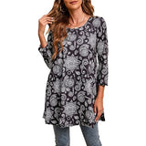 Tunique imprimé mandala femme à manches 3/4