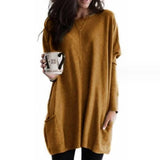 Tunique Oversize Col Rond Manches Longues Femme