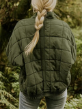 Veste bomber matelassée oversize femme avec zip et poches