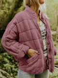 Veste bomber matelassée oversize femme avec zip et poches