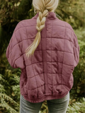Veste bomber matelassée oversize femme avec zip et poches