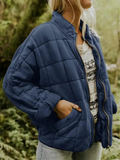 Veste bomber matelassée oversize femme avec zip et poches