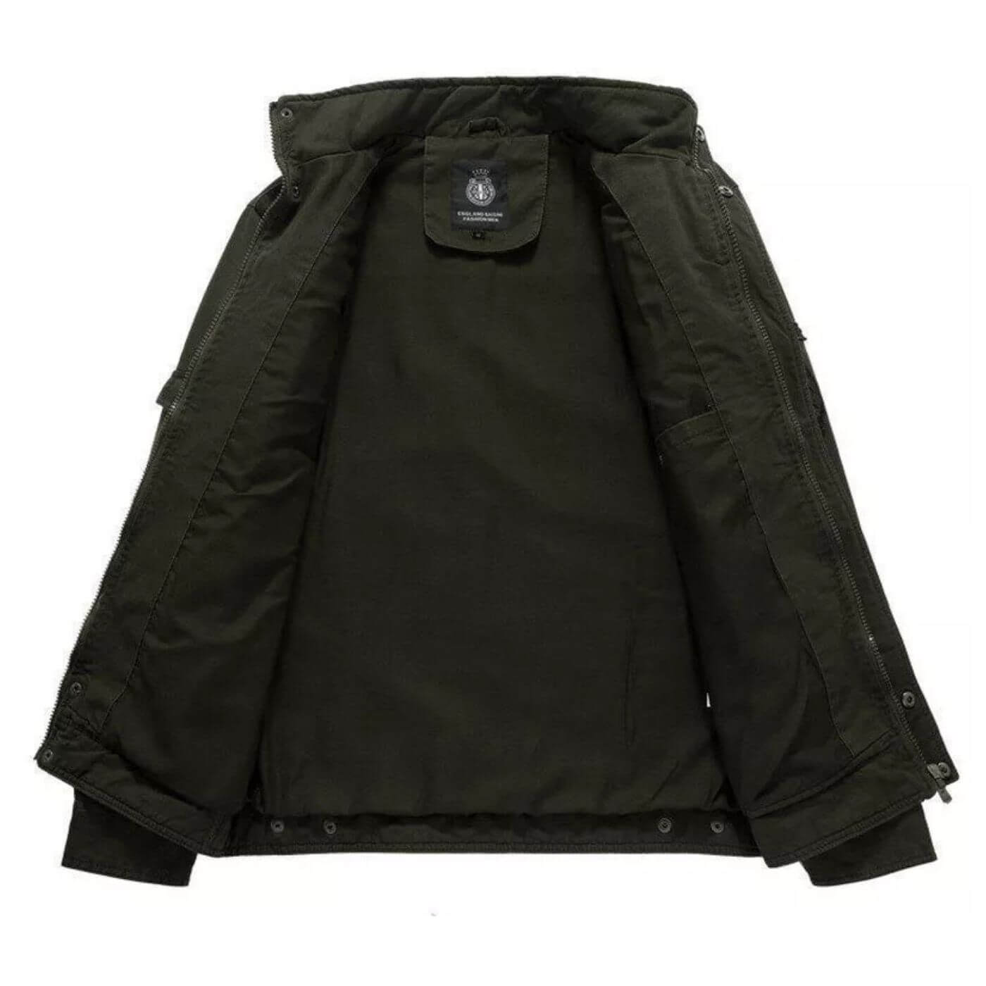 Veste Cargo Militaire Homme Col Montant en Coton